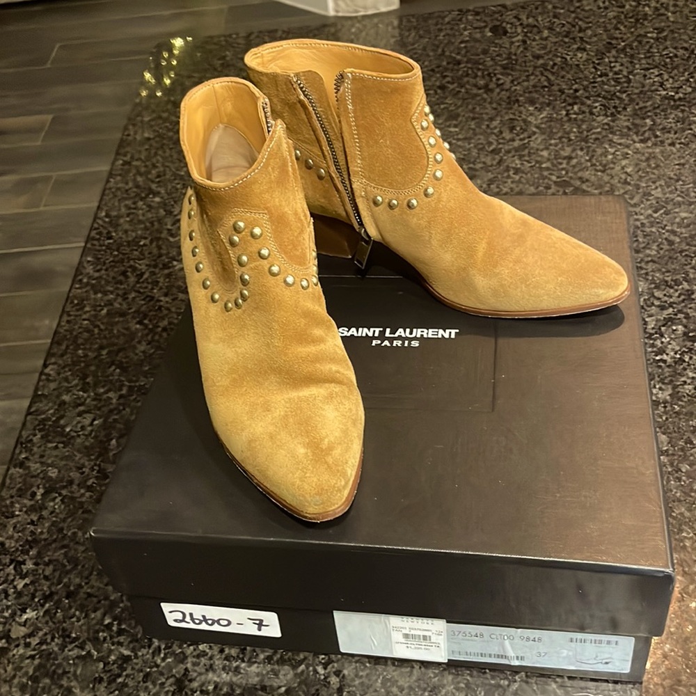 Saint Laurent Paris Western Studded Bootie